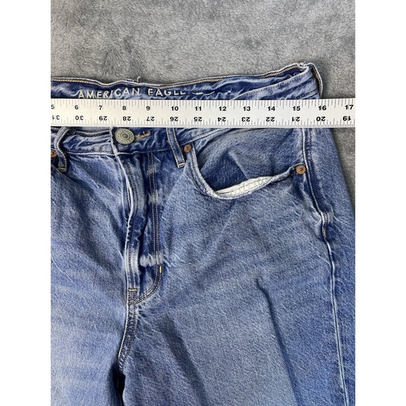 American Eagle Womens Jeans 8 Blue Ripped Denim Highest Rise 90s Boyfriend - Picture 3 of 9